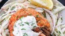 Easy Air Fryer Salmon Patties - With Fennel Apple Slaw Easy Air Fryer Salmon Patties - With Fennel Apple Slaw