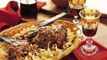 Chianti-Braised Stuffed Chicken Thighs on Egg Noodles Chianti-Braised Stuffed Chicken Thighs on Egg Noodles