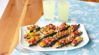 Zucchini & Eggplant Bruschetta Boats Zucchini & Eggplant Bruschetta Boats