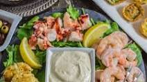 Seafood Platter with Homemade Mustard Sauce Seafood Platter with Homemade Mustard Sauce