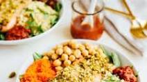 Pistachio Salmon Salad with Harissa Dressing Pistachio Salmon Salad with Harissa Dressing