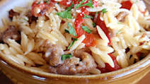 Orzo with Sausage, Peppers, and Tomatoes Orzo with Sausage, Peppers, and Tomatoes