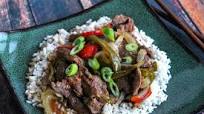 Pepper Steak on Rice