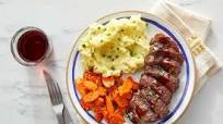 Seared Steaks & Homemade Steak Sauce with Mashed Potatoes & Sautéed Carrots Seared Steaks & Homemade Steak Sauce with Mashed Potatoes & Sautéed Carrots
