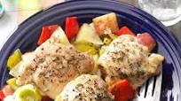 Roasted Chicken Thighs with Peppers & Potatoes Roasted Chicken Thighs with Peppers & Potatoes