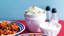 Veggie chilli with herby rice Veggie chilli with herby rice