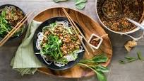 Mapo Tofu with Rice Noodles and Yu Choy Mapo Tofu with Rice Noodles and Yu Choy