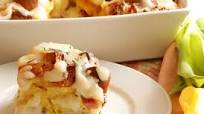 Rosemary Focaccia Strata with Ham and Imported Port Salut Rosemary Focaccia Strata with Ham and Imported Port Salut