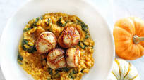 Pumpkin & Spinach Risotto with Scallops Pumpkin & Spinach Risotto with Scallops