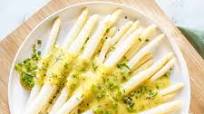 White Asparagus with Hollandaise Sauce and Spring Herbs White Asparagus with Hollandaise Sauce and Spring Herbs