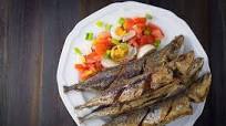 Fried Galunggong with Salted Egg and Tomato Salad Fried Galunggong with Salted Egg and Tomato Salad