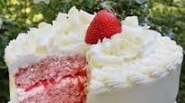 Strawberry Sour Cream Cake with White Chocolate Frosting Strawberry Sour Cream Cake with White Chocolate Frosting
