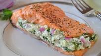 Simple Salmon with Spinach Feta Stuffing Simple Salmon with Spinach Feta Stuffing