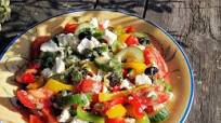 Greek Lunch Box Salad with Feta Cheese and Mint Dressing Greek Lunch Box Salad with Feta Cheese and Mint Dressing