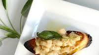 White Bean Crostini with Frizzled Sage White Bean Crostini with Frizzled Sage