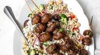 Grilled Mushrooms with Mediterranean Couscous Salad Grilled Mushrooms with Mediterranean Couscous Salad