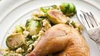 Roasted Chicken with Spaetzle, Brussels Sprouts and Smoked Apple Puree Roasted Chicken with Spaetzle, Brussels Sprouts and Smoked Apple Puree