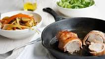 Bacon Wrapped Pork Fillets with Roasted Vegetables Bacon Wrapped Pork Fillets with Roasted Vegetables