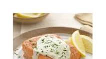 Grilled Salmon with Creamy Pesto Sauce Grilled Salmon with Creamy Pesto Sauce