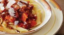 Slow-cooked pork ragu with penne Slow-cooked pork ragu with penne