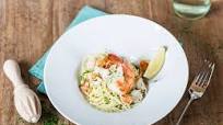 Angel hair pasta with shrimp in white wine sauce Angel hair pasta with shrimp in white wine sauce