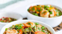 Asian Soba Noodle Soup With Shrimp & Vegetables Asian Soba Noodle Soup With Shrimp & Vegetables