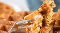 Cornmeal Honey Waffles with Whipped Honey Butter (Dairy & Egg-free Options) Cornmeal Honey Waffles with Whipped Honey Butter (Dairy & Egg-free Options)