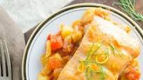 Plank Grilled Salmon with Tomato Fennel Ragout Plank Grilled Salmon with Tomato Fennel Ragout