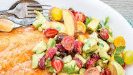 Broiled Salmon with Summer Fruit Salad Broiled Salmon with Summer Fruit Salad