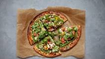 Cauliflower Crust Pizza with Pesto and Goat Cheese Cauliflower Crust Pizza with Pesto and Goat Cheese