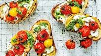 Cherry tomato and goats cheese bruschetta Cherry tomato and goats cheese bruschetta