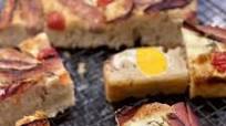 No Knead Focaccia with Bacon Egg and Sausage No Knead Focaccia with Bacon Egg and Sausage