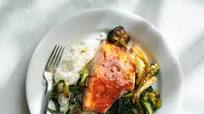 Salty-Sweet Barbecue Salmon and Broccoli Salty-Sweet Barbecue Salmon and Broccoli