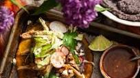 Beer-Braised Chicken Tostadas with Schmaltzy Refried Beans Beer-Braised Chicken Tostadas with Schmaltzy Refried Beans