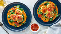 Potato Malai Kofta with Sautéed Spinach & Tomato Chutney Potato Malai Kofta with Sautéed Spinach & Tomato Chutney