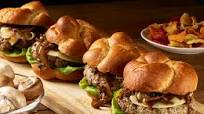 Veal and Mushroom Burger with Balsamic Onions Veal and Mushroom Burger with Balsamic Onions
