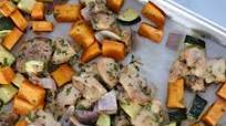 Baked Chicken, Sweet Potatoes and Zucchini Baked Chicken, Sweet Potatoes and Zucchini