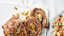 Slow-roast stuffed lamb breast with oregano and feta Slow-roast stuffed lamb breast with oregano and feta