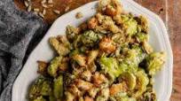Tahini-Caesar Roasted Brussels Sprouts Tahini-Caesar Roasted Brussels Sprouts