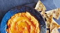Heirloom Carrot Hummus with Za’atar Pita Chips Heirloom Carrot Hummus with Za’atar Pita Chips