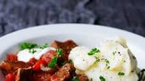 Hungarian goulash with mashed potatoes Hungarian goulash with mashed potatoes