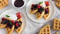 Olive Oil Waffles with Berry Compote Olive Oil Waffles with Berry Compote