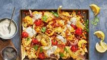 Indian cauliflower and chickpea tray bake recipe Indian cauliflower and chickpea tray bake recipe