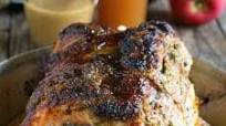 Cider Glazed Bone-in Pork Roast with Apple Stuffing Cider Glazed Bone-in Pork Roast with Apple Stuffing