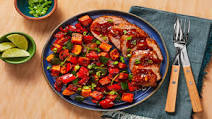 Sweet Soy Pork Tenderloin with a Roasted Sweet Potato & Pepper Jumble Sweet Soy Pork Tenderloin with a Roasted Sweet Potato & Pepper Jumble