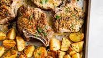Sheet Pan Ranch Pork Chops with Potatoes and Brussels Sprouts {Paleo, Whole30} Sheet Pan Ranch Pork Chops with Potatoes and Brussels Sprouts {Paleo, Whole30}