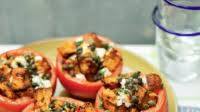 Jack Hawkins tomatoes stuffed with goat’s cheese, mint and capers Jack Hawkins tomatoes stuffed with goat’s cheese, mint and capers