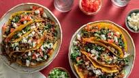 Ground beef street tacos with kale and queso fresco Ground beef street tacos with kale and queso fresco