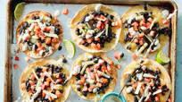 Crispy Nacho Tostadas with Black Beans & Lime Crema Crispy Nacho Tostadas with Black Beans & Lime Crema