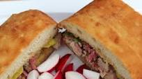 Toasted Focaccia Sandwich with Veal & Pickled Onions Toasted Focaccia Sandwich with Veal & Pickled Onions